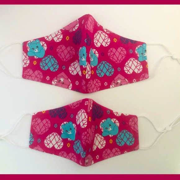 Magenta Pink Care Bears Face Mask (kids + adults) - Picture 1 of 4